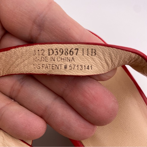 Cole Haan Elisabeth Wedge Nike Air Red Leather Sandals - Picture 8 of 15